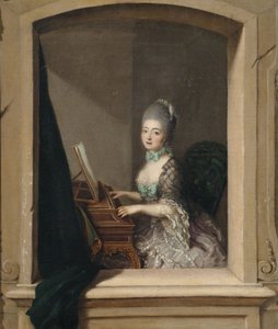 Lady at the Harpsichord in the Window